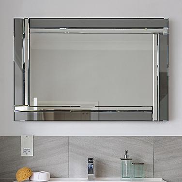 Theodore Charcoal Gray 24" x 36" Rectangular Wall Mirror
