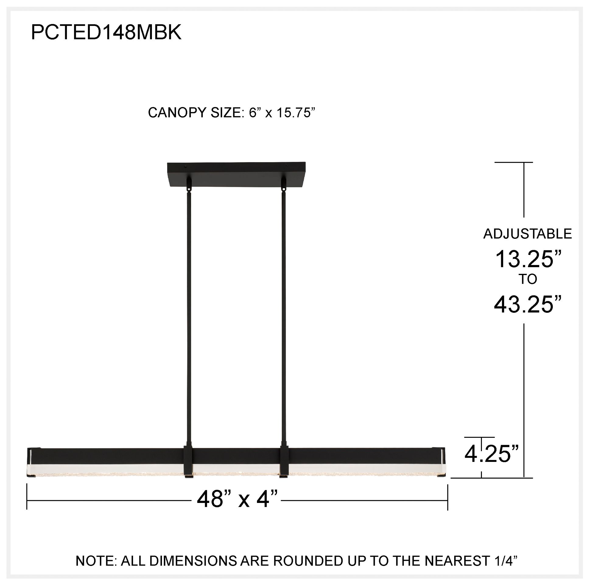 Theodore Integrated LED Matte Black Island Light with CCT Switch