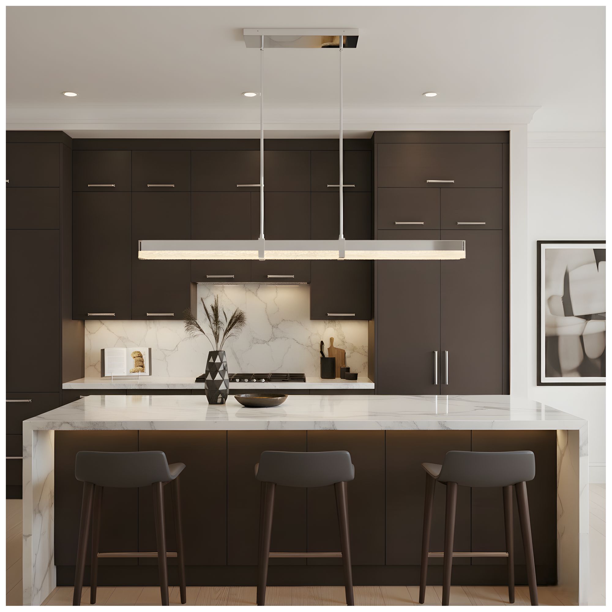 Image 7 Theodore Integrated LED Polished Chrome Island Light with CCT Switch more views