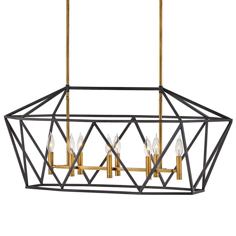 Image 3 Theory 40" Wide Aged Zinc Brass 8-Light Linear Chandelier more views