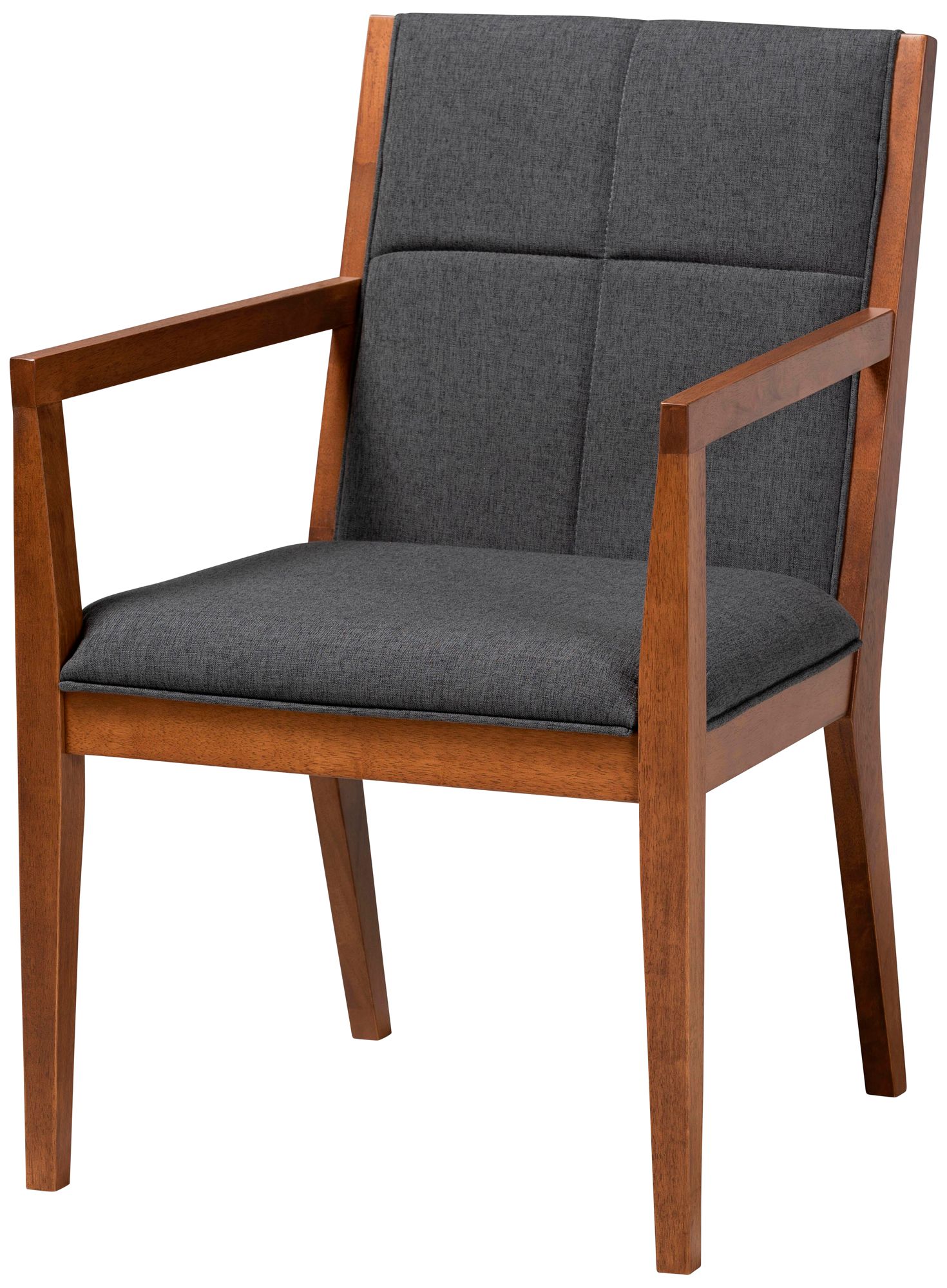 Image 3 Theresa Gray Fabric Walnut Brown Wood 5-Piece Dining Set more views