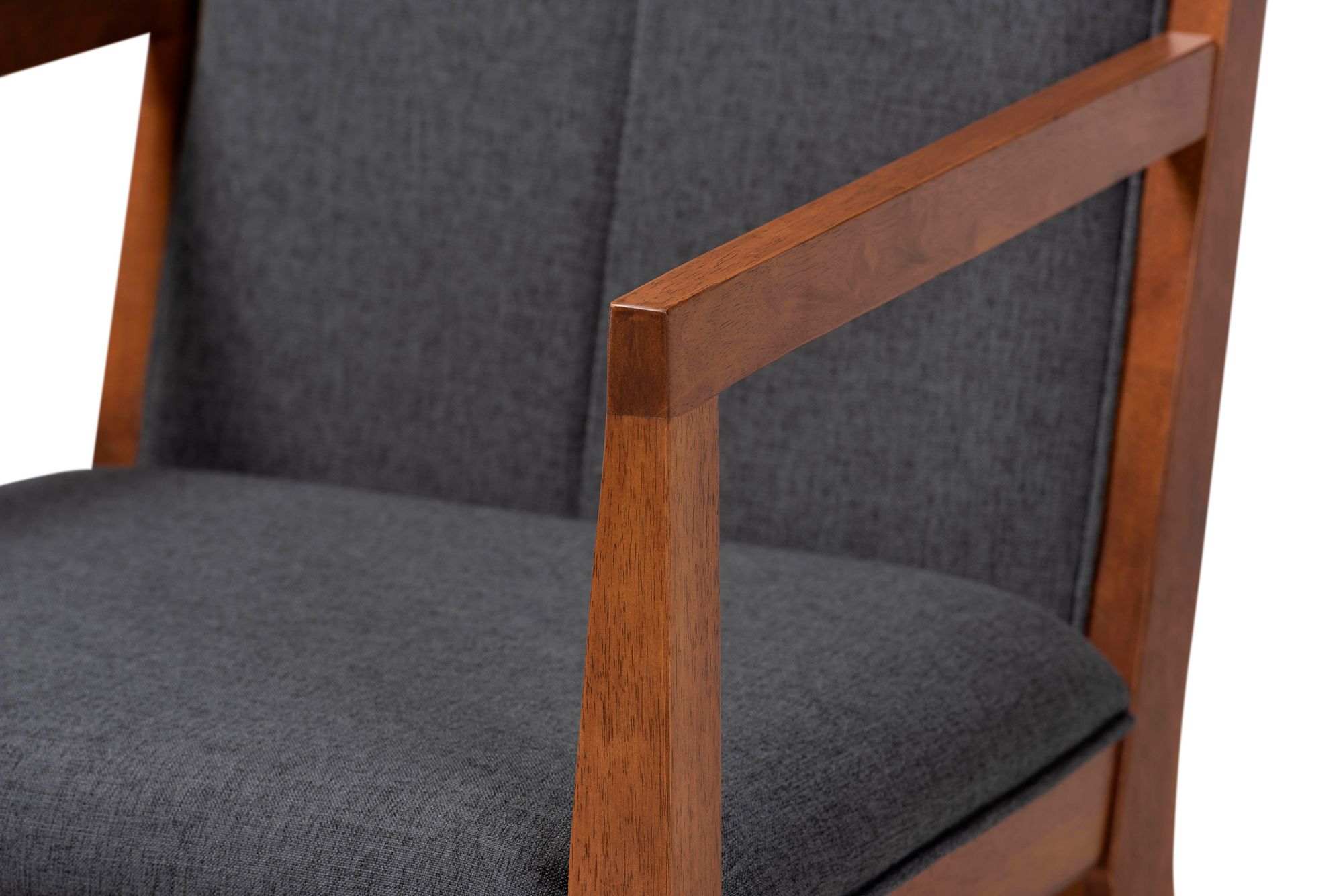 Image 6 Theresa Gray Fabric Walnut Brown Wood 5-Piece Dining Set more views