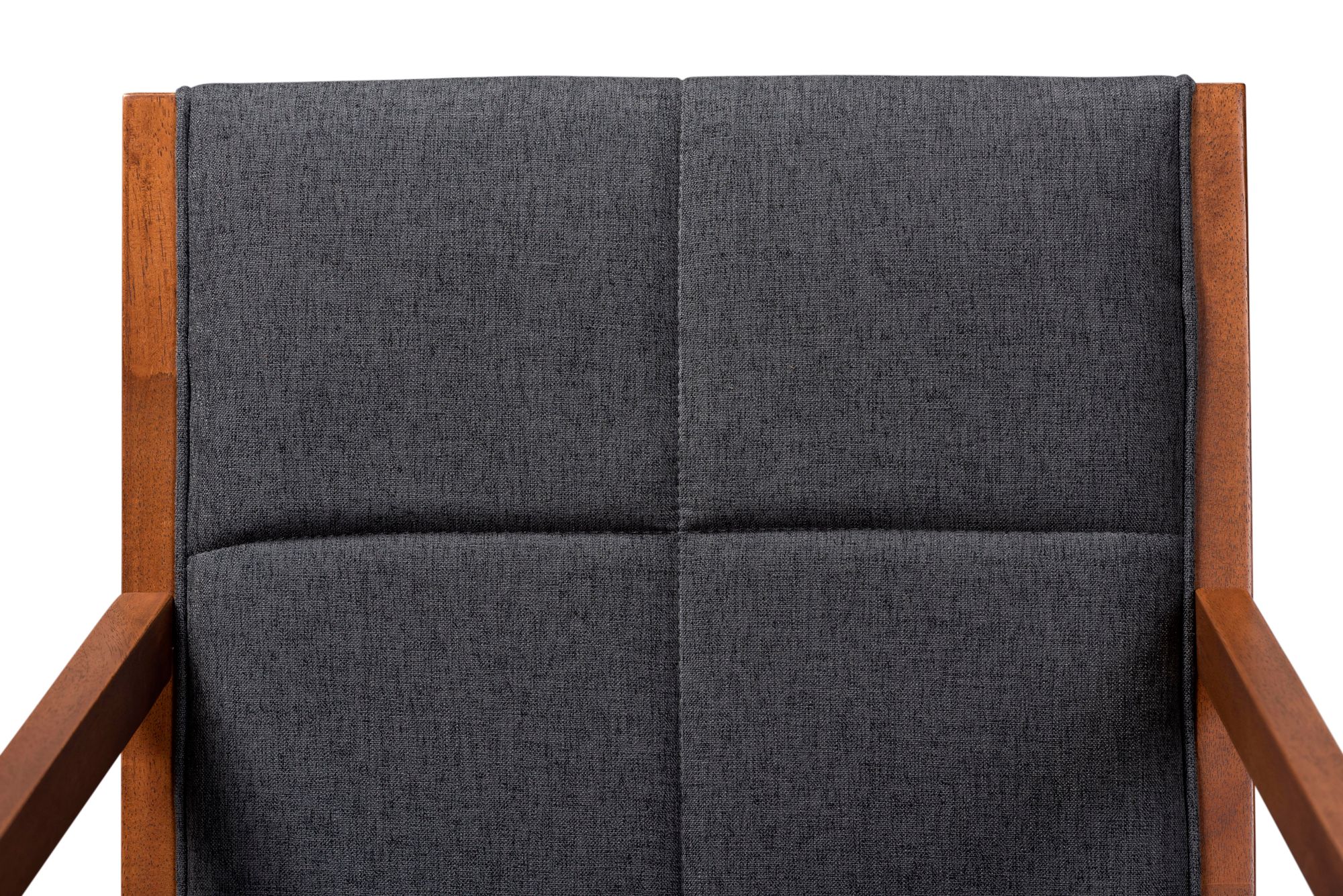 Image 7 Theresa Gray Fabric Walnut Brown Wood 5-Piece Dining Set more views