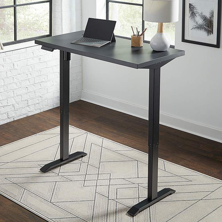 Image 2 Thermal Fused Black 47 inch Wide Adjustable Electric Lift Desk