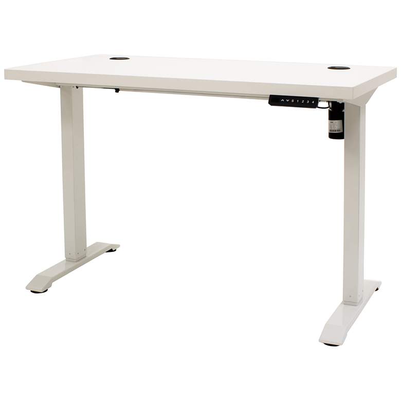 Thermal Fused White 47&quot; Wide Adjustable Electric Lift Desk more views
