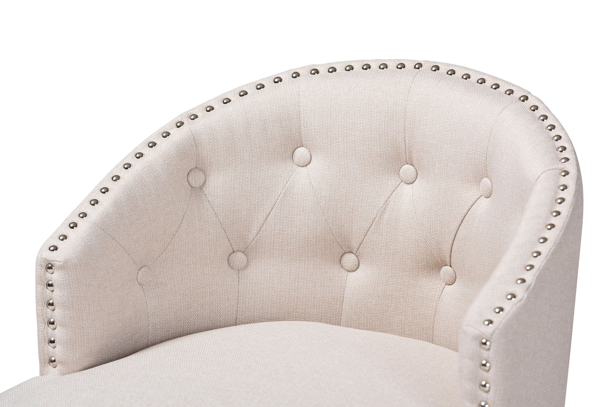 Image 3 Theron 27" Beige Fabric Swivel Counter Stools Set of 2 more views