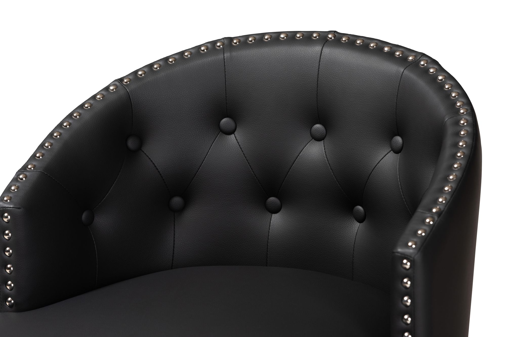 Image 3 Theron 27" Black Faux Leather Swivel Counter Stools Set of 2 more views