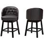 Theron 27" Brown Faux Leather Swivel Counter Stools Set of 2