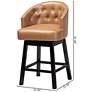 Theron 27" Tan Faux Leather Swivel Counter Stools Set of 2