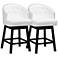 Theron 27" White Faux Leather Swivel Counter Stools Set of 2