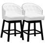 Theron 27" White Faux Leather Swivel Counter Stools Set of 2