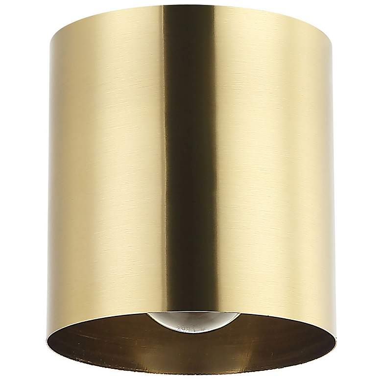 Image 1 Theron 4.75 inch Wide Aged Brass Flush Mount