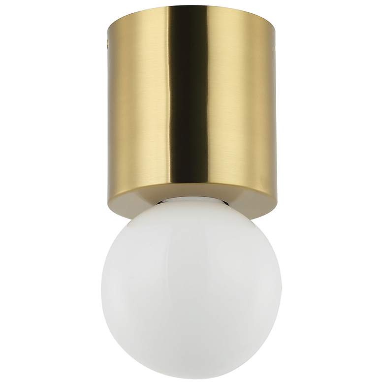 Image 1 Theron 4.75 inch Wide Globe Aged Brass Flush Mount