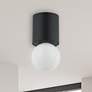 1_Theron 4.75" Wide Globe Matte Black Flush Mount