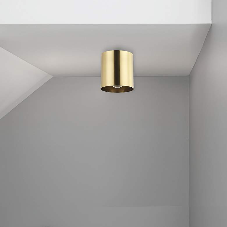 Image 2 Theron 4 3/4" Wide Aged Brass Ceiling Light more views