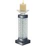 Theron Black Jeweled 15" High Pillar Candle Holder
