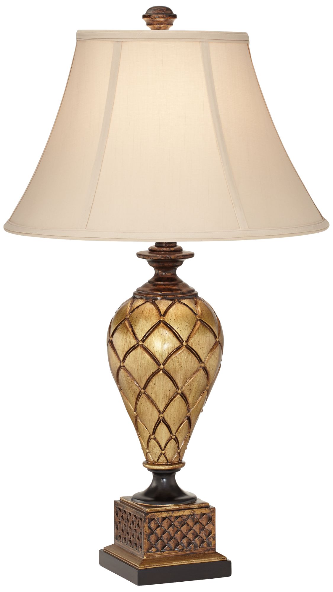 Theron Traditional Style Table Lamp Antique Gold Bronze Urn Cream Flar 通販 