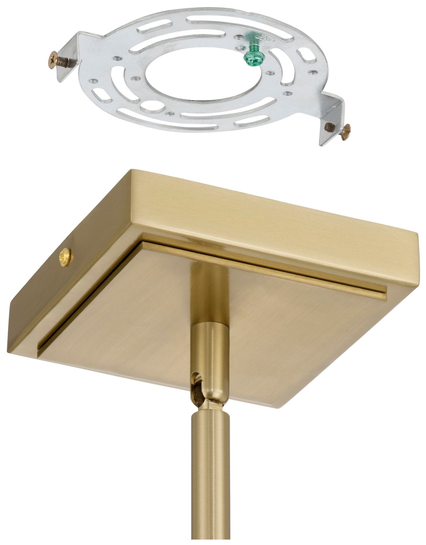 Image 7 Thesis Abbey 4 Light Brass Convertible Pendant w/ Cream Cotton Rope Shade more views