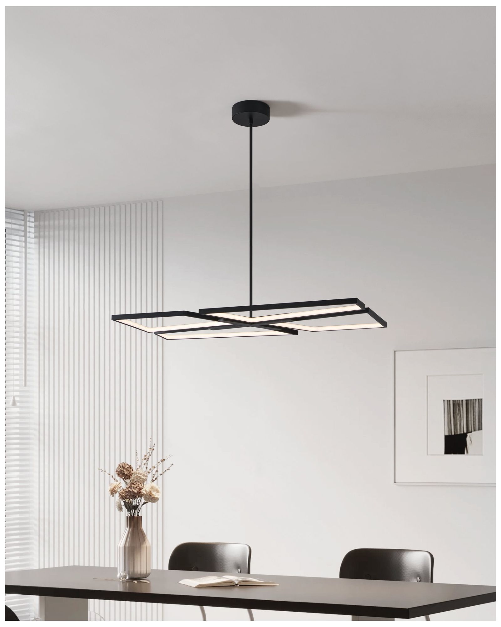 Image 7 Thesis Alfie 40" 4 Light Textured Black 3CCT LED Chandelier more views