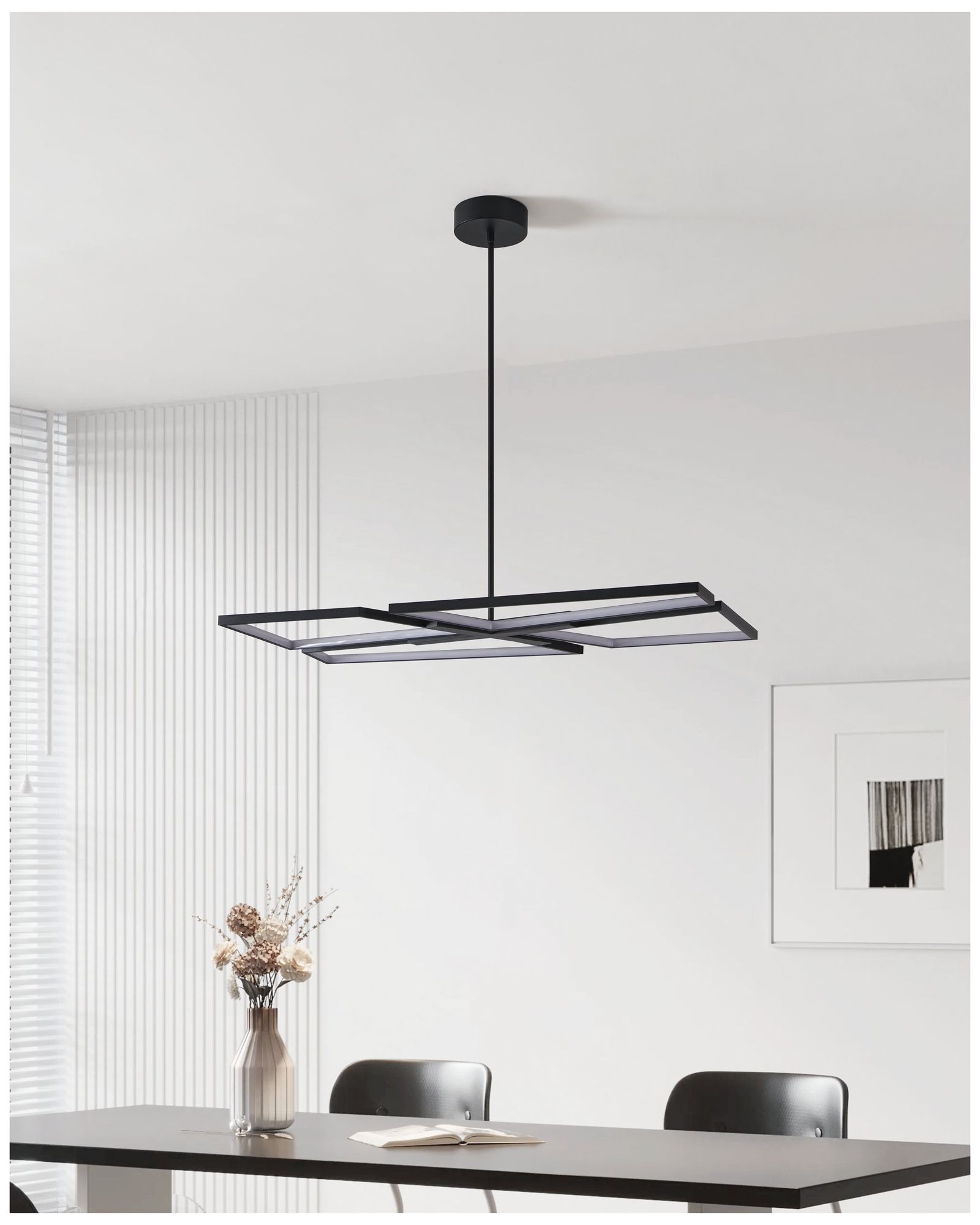 Thesis Alfie 40" 4 Light Textured Black 3CCT LED Chandelier