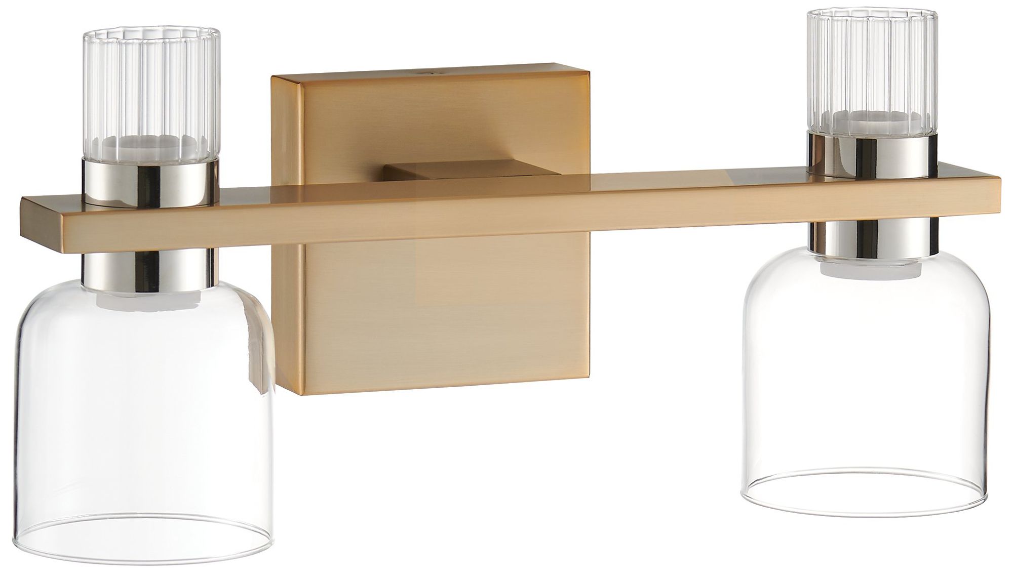 Image 3 Thesis Amelia 15" Champagne Gold and Polished Nickel 5CCT LED Vanity Light more views