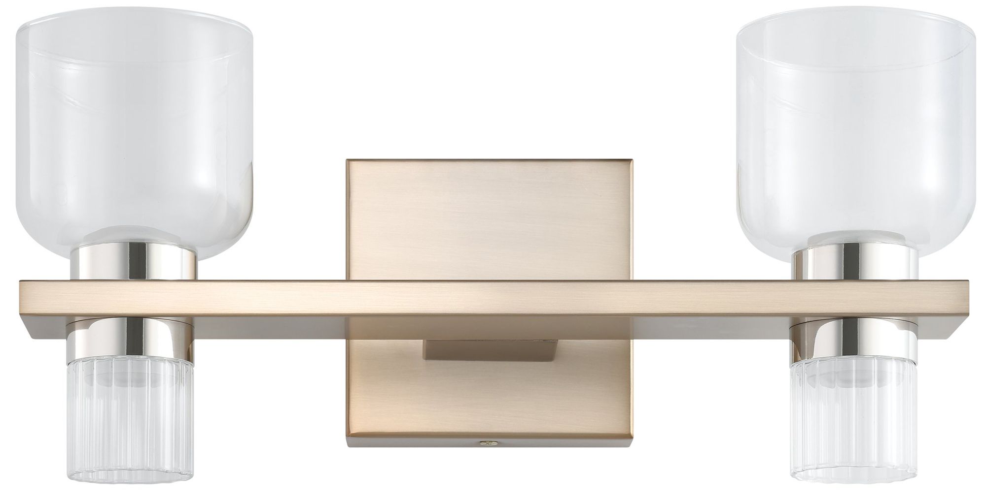 Image 4 Thesis Amelia 15" Champagne Gold and Polished Nickel 5CCT LED Vanity Light more views