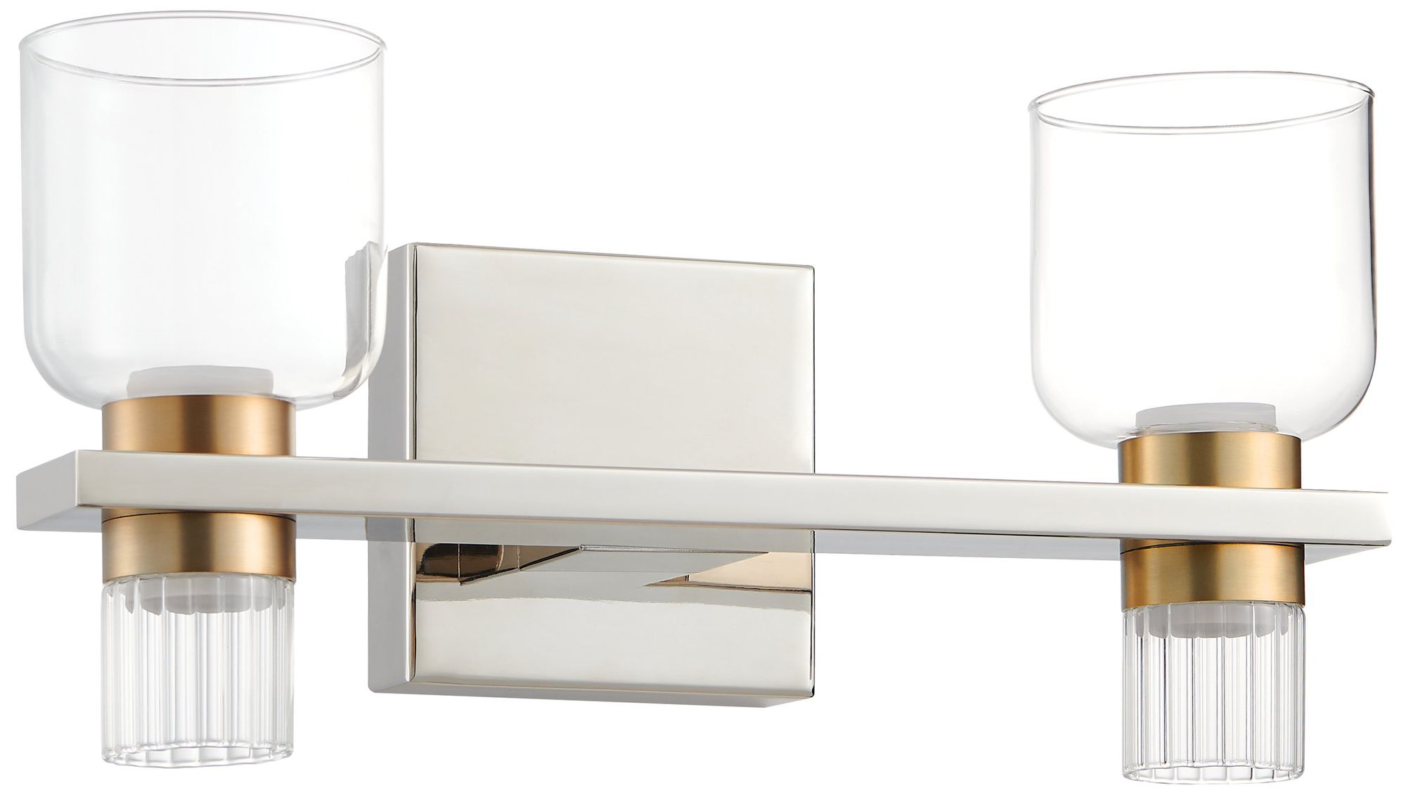 Thesis Amelia 15" Polished Nickel and Champagne Gold 5CCT LED Vanity Light