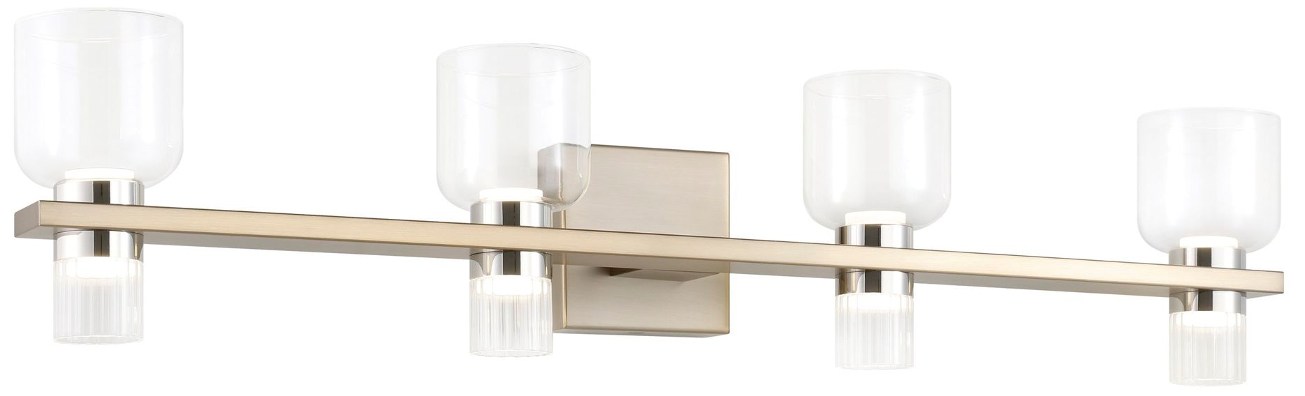 Image 3 Thesis Amelia 24" Champagne Gold and Polished Nickel 5CCT LED Vanity Light more views