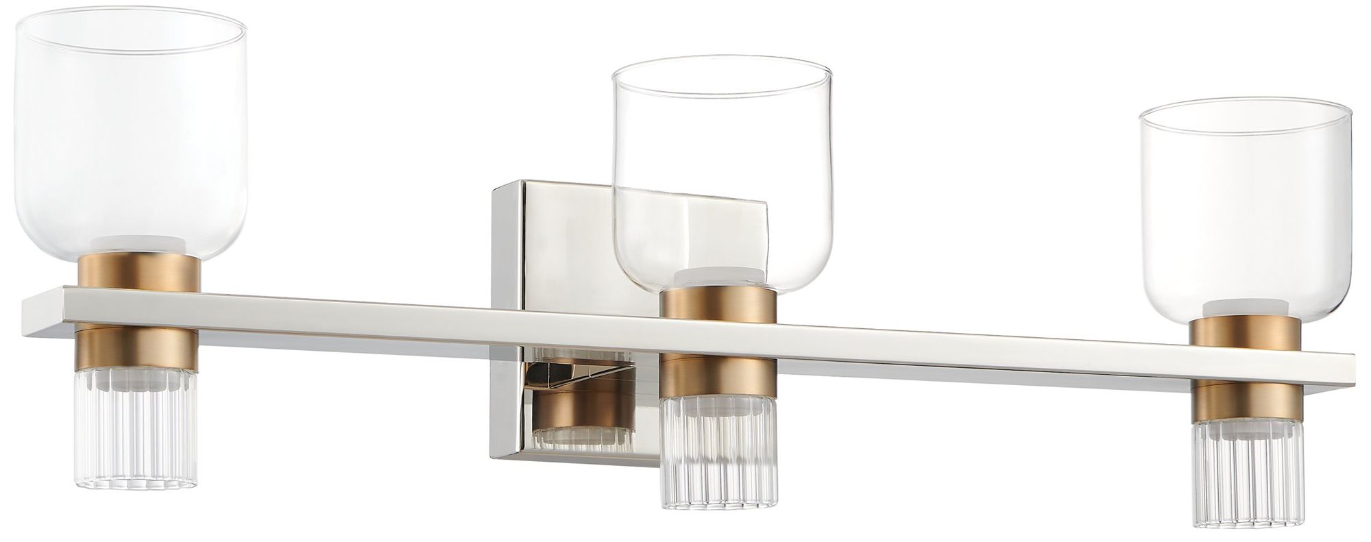 Thesis Amelia 24" Polished Nickel and Champagne Gold 5CCT LED Vanity Light