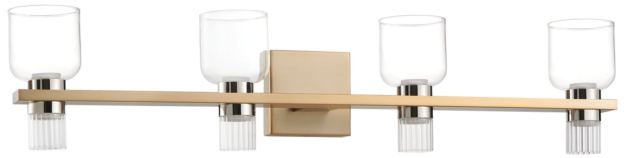 Thesis Amelia 34" Champagne Gold and Polished Nickel 5CCT LED Vanity Light