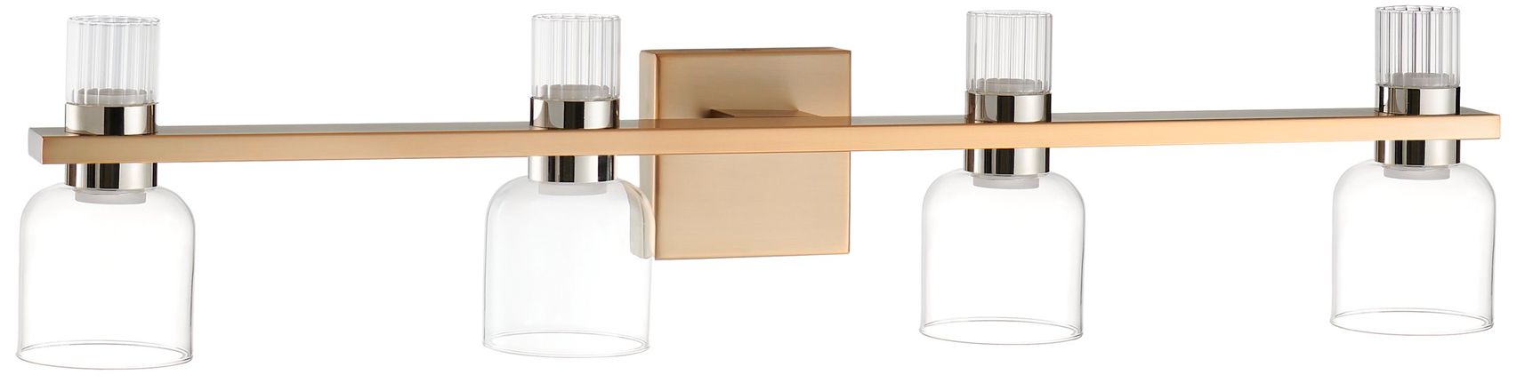 Image 3 Thesis Amelia 34" Champagne Gold and Polished Nickel 5CCT LED Vanity Light more views