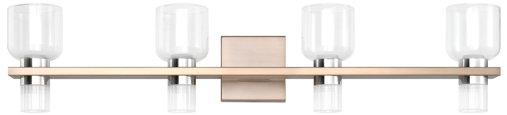Image 4 Thesis Amelia 34" Champagne Gold and Polished Nickel 5CCT LED Vanity Light more views