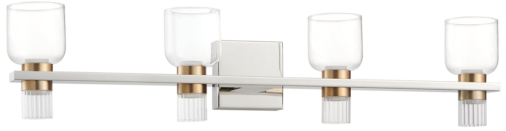 Thesis Amelia 34" Polished Nickel and Champagne Gold 5CCT LED Vanity Light