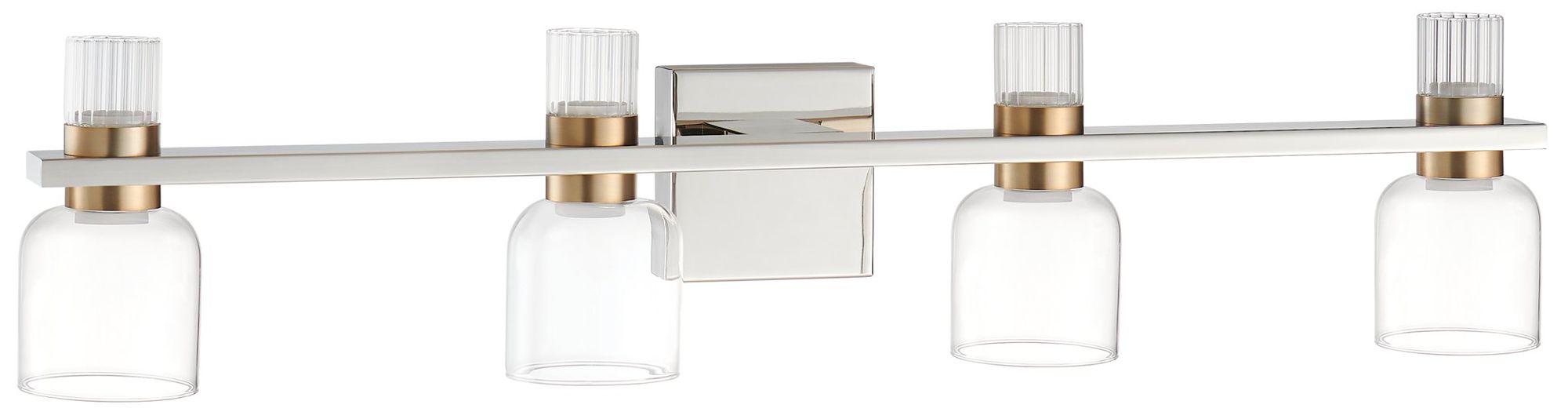 Image 3 Thesis Amelia 34" Polished Nickel and Champagne Gold 5CCT LED Vanity Light more views