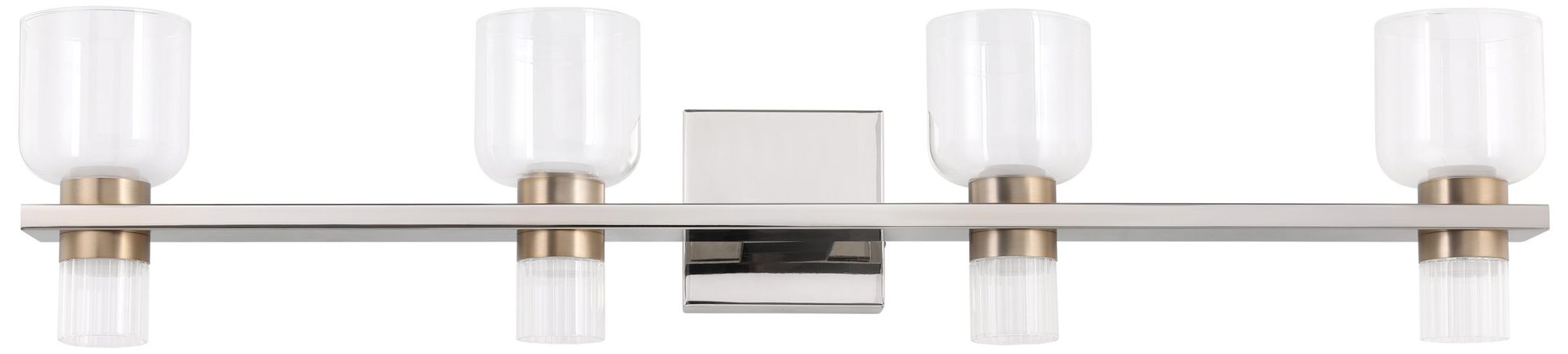 Image 4 Thesis Amelia 34" Polished Nickel and Champagne Gold 5CCT LED Vanity Light more views