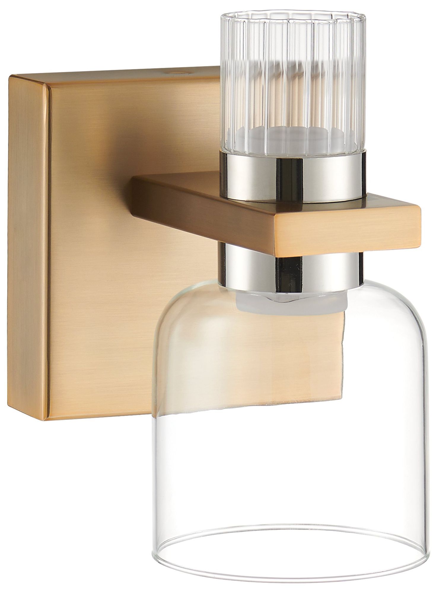 Image 3 Thesis Amelia 4" Champagne Gold and Polished Nickel 5CCT LED Vanity Light more views