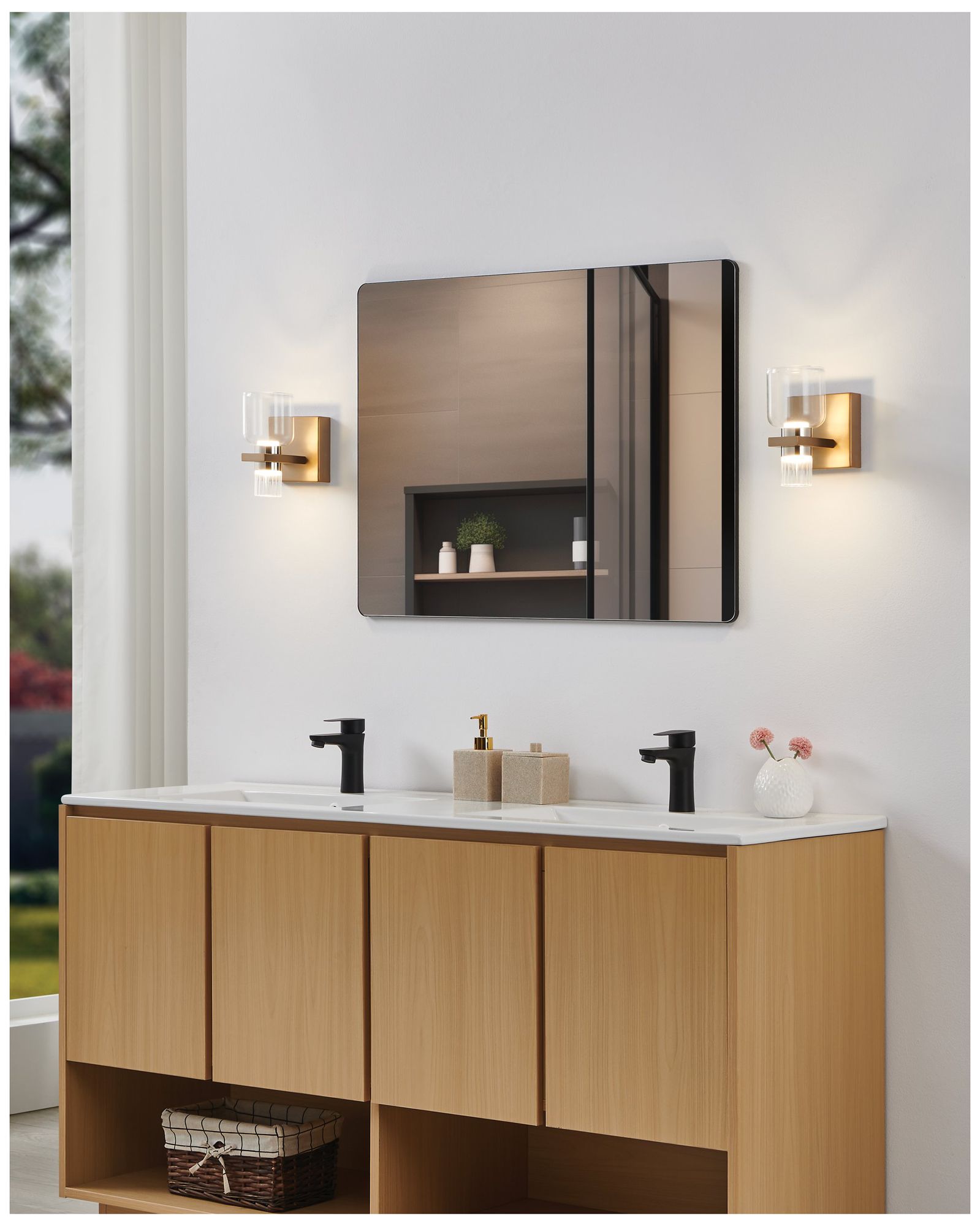 Image 7 Thesis Amelia 4" Champagne Gold and Polished Nickel 5CCT LED Vanity Light more views