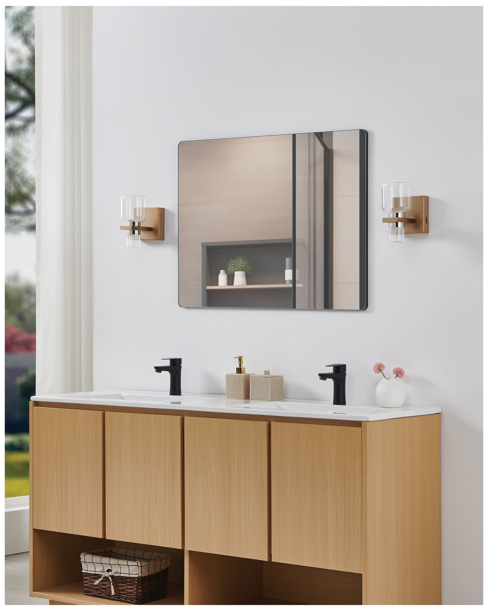 Thesis Amelia 4" Champagne Gold and Polished Nickel 5CCT LED Vanity Light