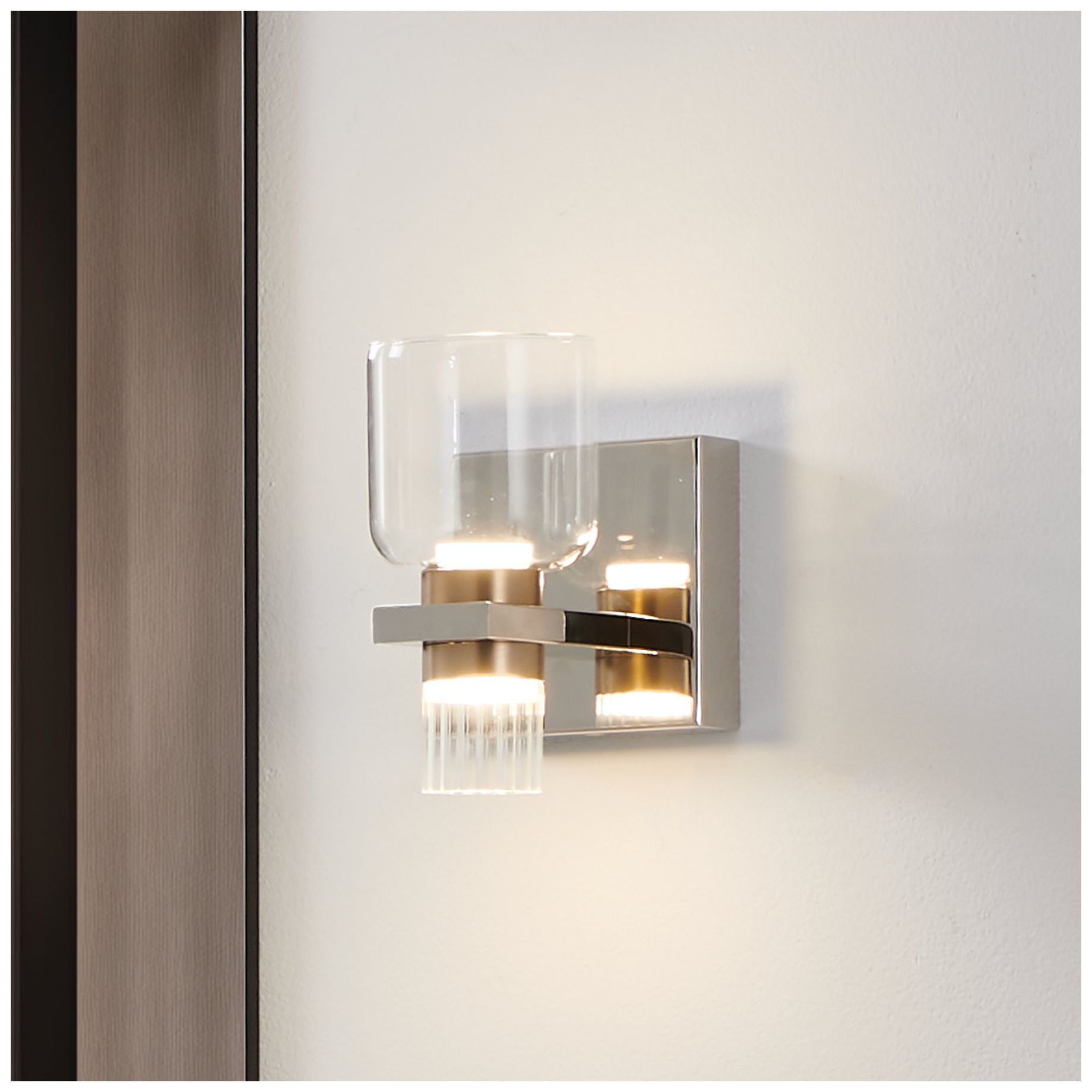 Image 2 Thesis Amelia 4" Polished Nickel and Champagne Gold 5CCT LED Vanity Light more views