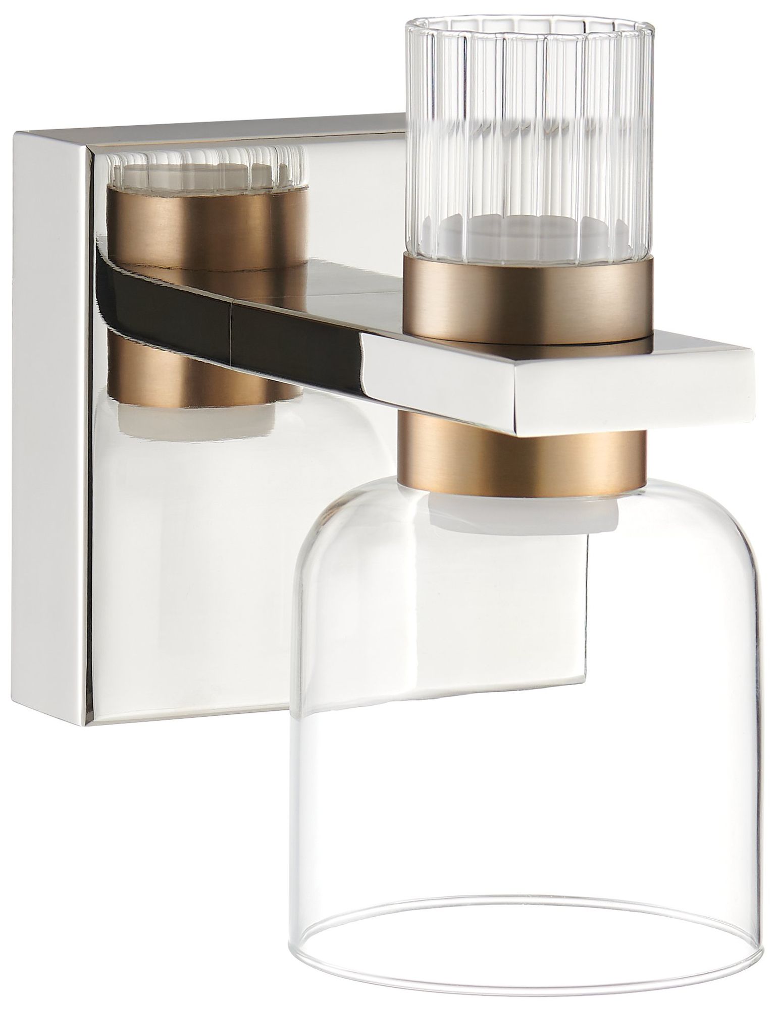 Image 3 Thesis Amelia 4" Polished Nickel and Champagne Gold 5CCT LED Vanity Light more views