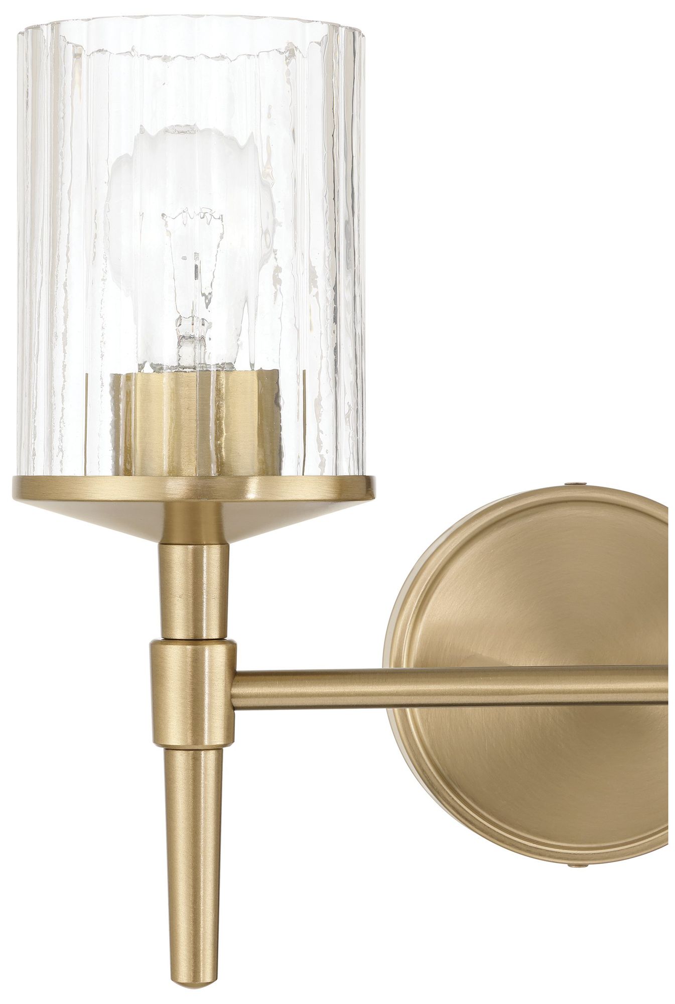 Image 5 Thesis Andrea 15" Champagne Gold Vanity Light - Clear Ribbed Glass Shades more views