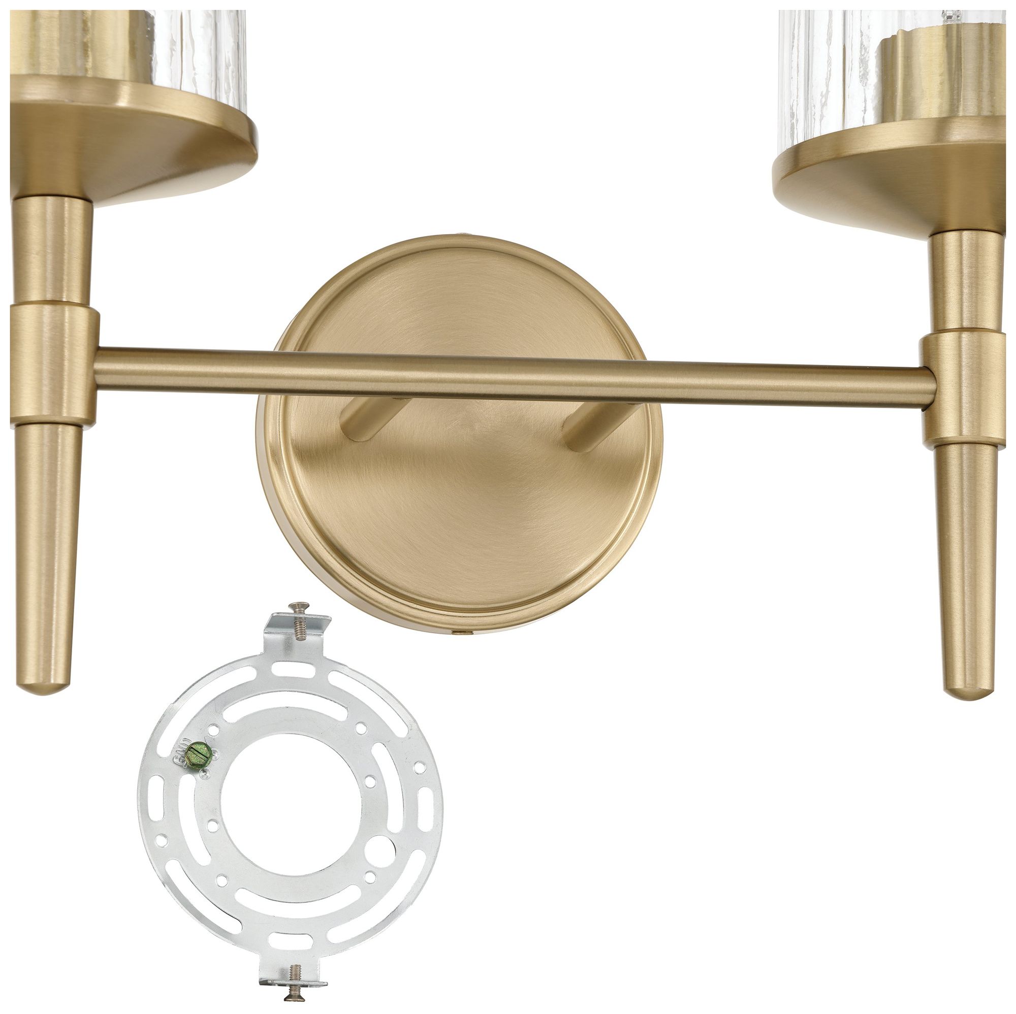 Image 6 Thesis Andrea 15" Champagne Gold Vanity Light - Clear Ribbed Glass Shades more views