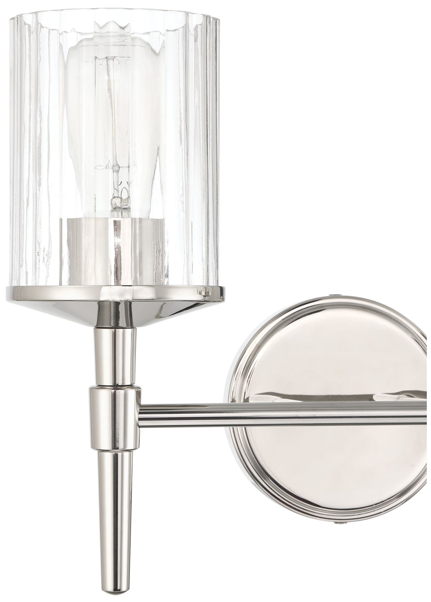 Image 5 Thesis Andrea 15" Polished Nickel Vanity Light w/ Clear Ribbed Glass Shades more views