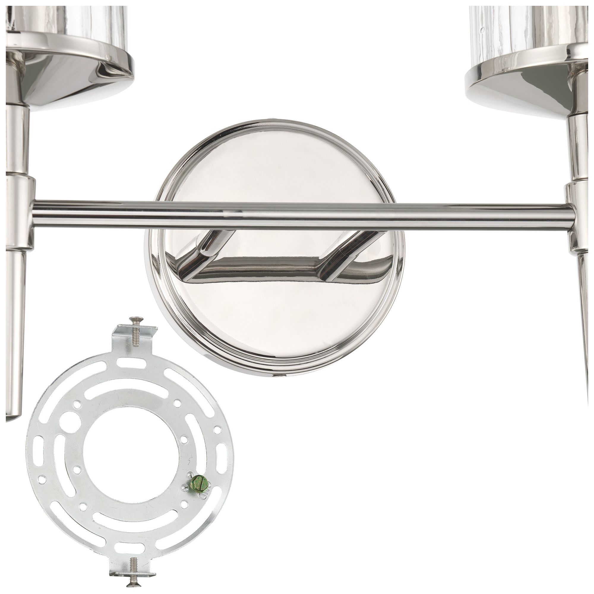 Image 6 Thesis Andrea 15" Polished Nickel Vanity Light w/ Clear Ribbed Glass Shades more views
