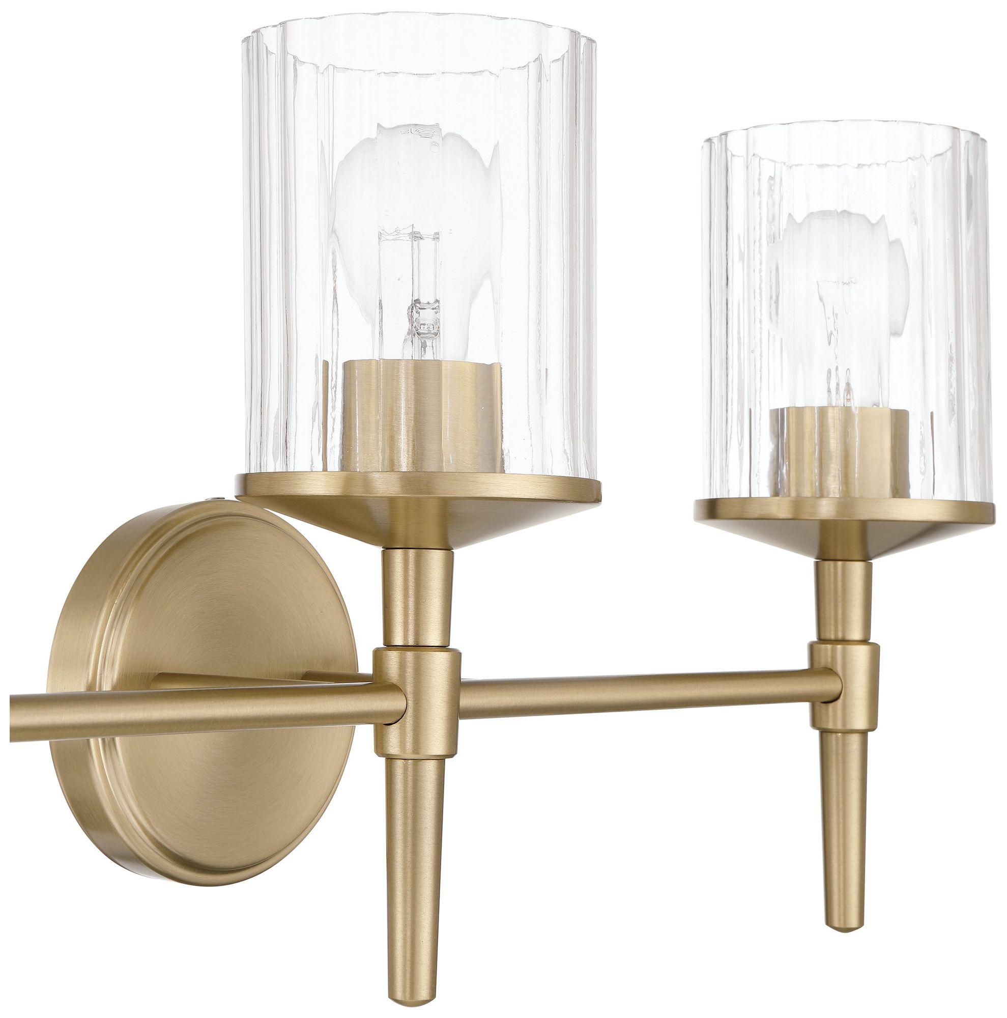 Image 5 Thesis Andrea 24" Champagne Gold Vanity Light - Clear Ribbed Glass Shades more views
