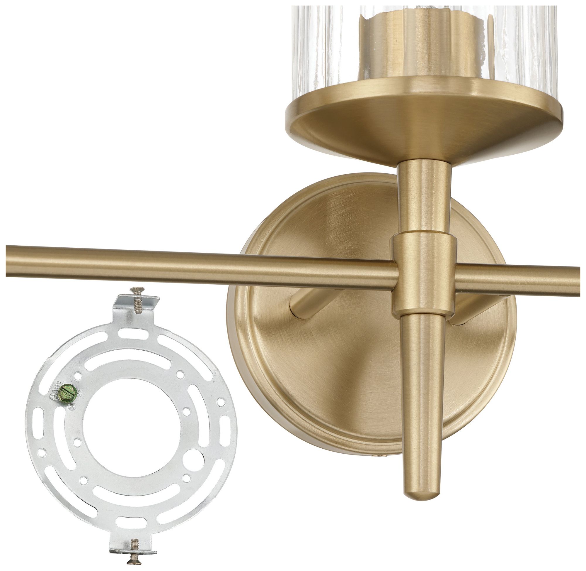 Image 6 Thesis Andrea 24" Champagne Gold Vanity Light - Clear Ribbed Glass Shades more views