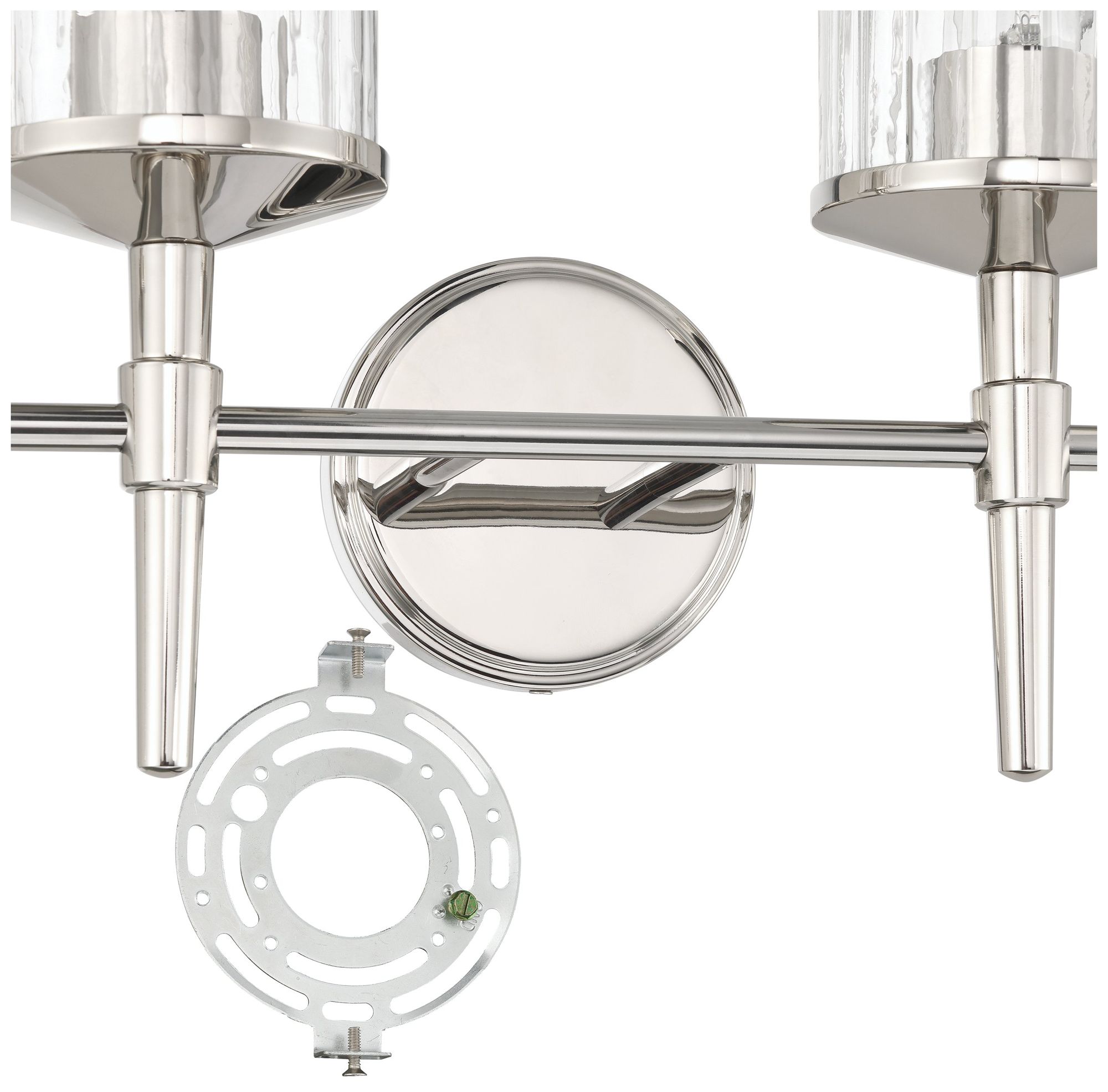 Image 6 Thesis Andrea 32" Polished Nickel Vanity Light - Clear Ribbed Glass Shades more views