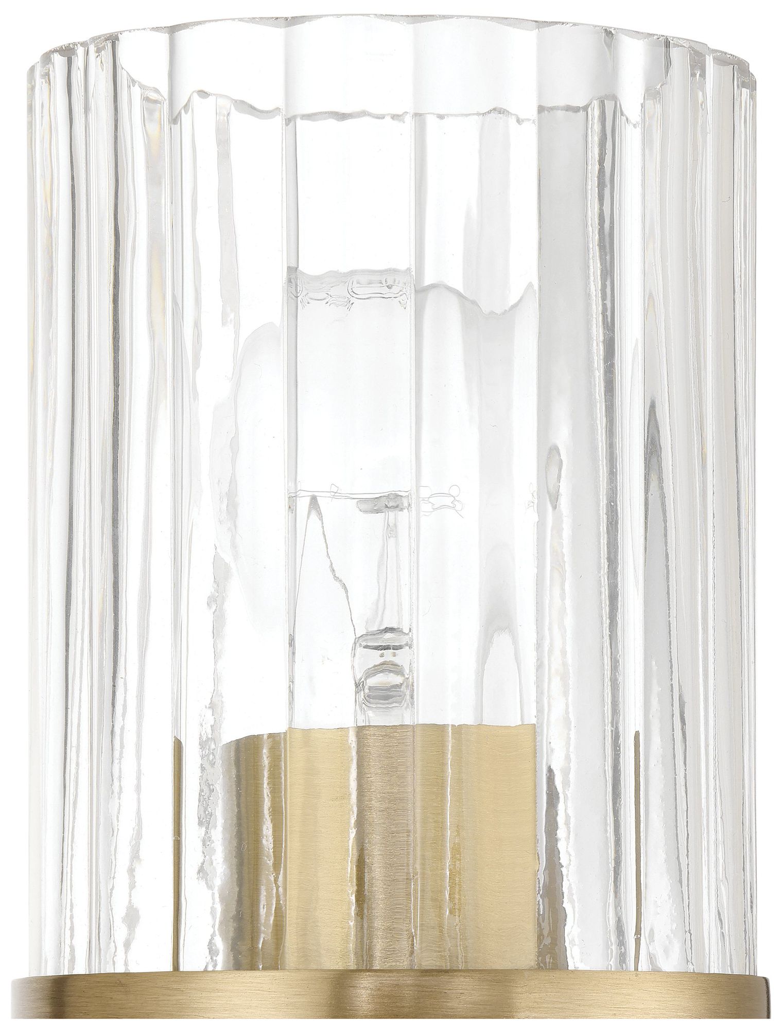 Image 5 Thesis Andrea 5" Champagne Gold Vanity Light with Clear Ribbed Glass Shade more views