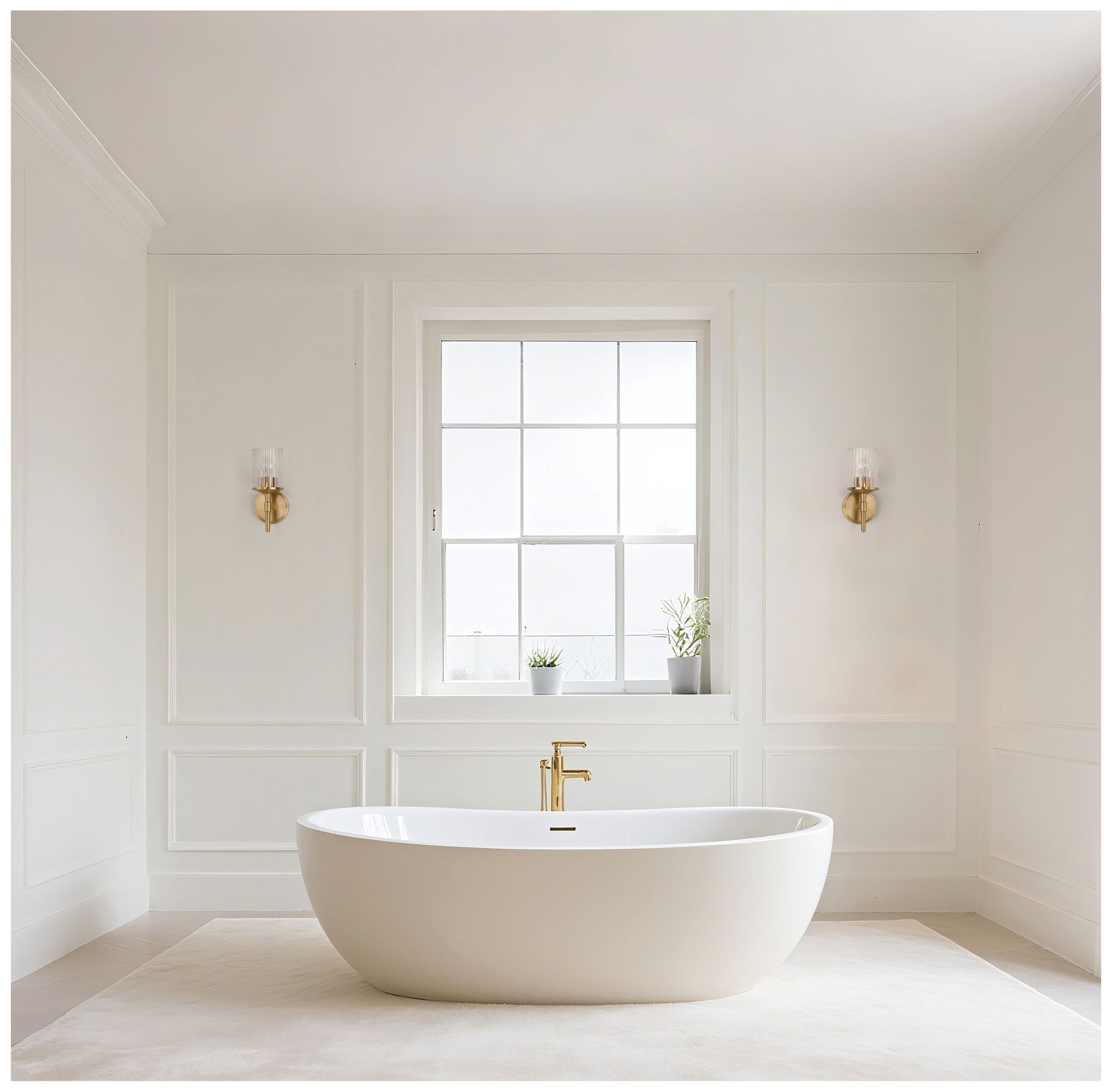 Thesis Andrea 5" Champagne Gold Vanity Light with Clear Ribbed Glass Shade
