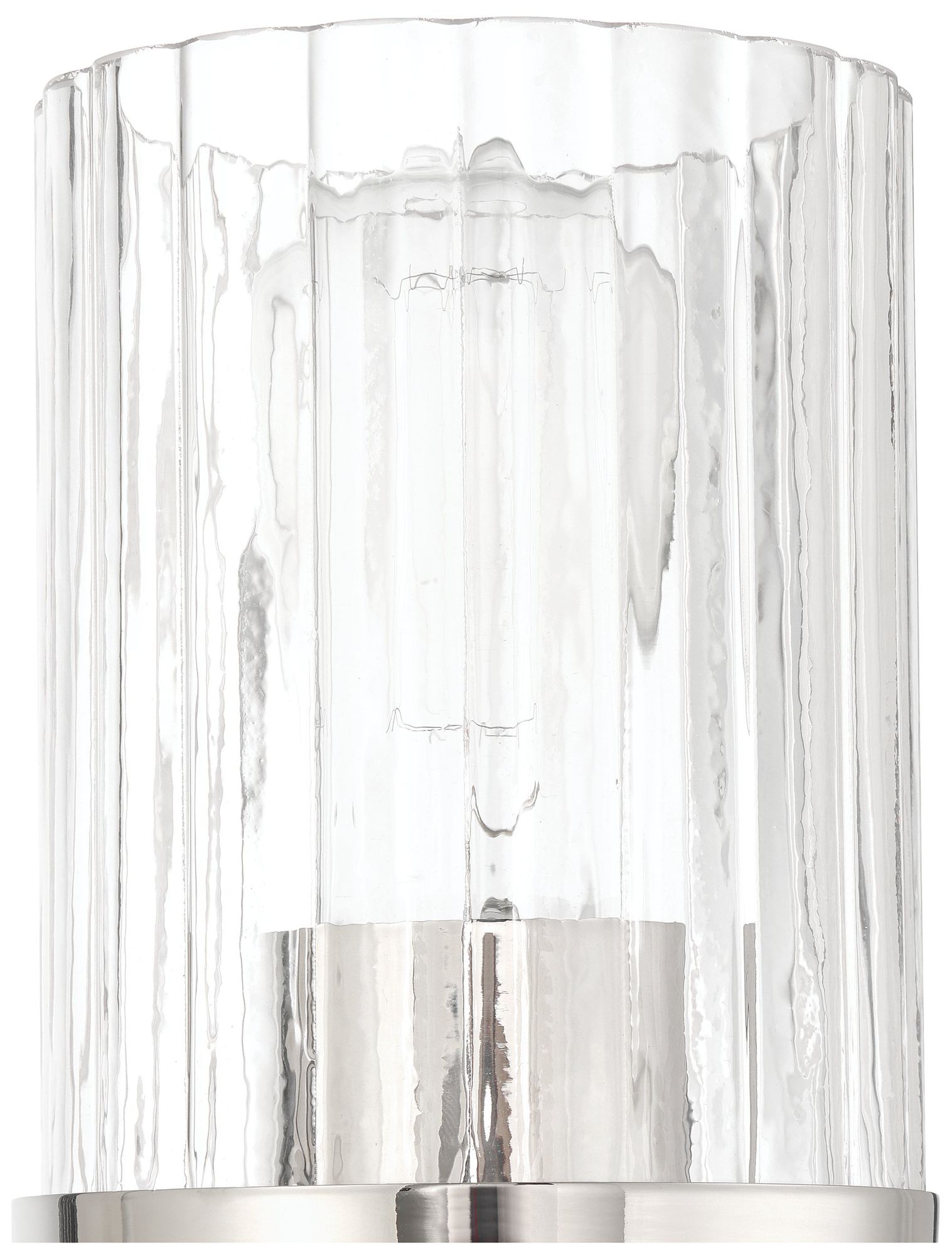 Image 5 Thesis Andrea 5" Polished Nickel Vanity Light w/ Clear Ribbed Glass Shade more views